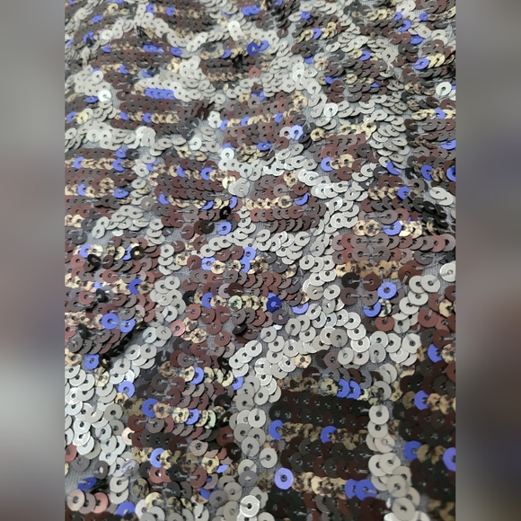 Express Sequins Embellishment Mini Skirt, Pima Cotton Blend, Puple & Silver, SP - Picture 9 of 10